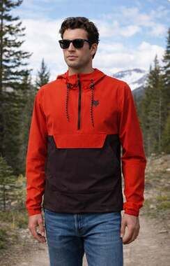 Fox Racing Ranger Wind Pullover Anorak Jacket Atomic Orange/Black